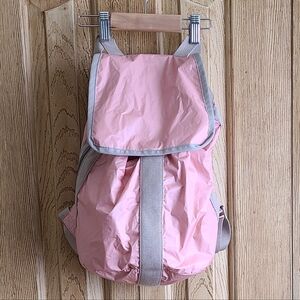 Lesportsac Pink Nylon Backpack with Gray Trim
